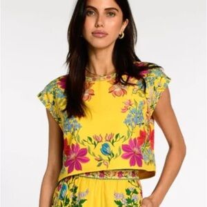 Elizabeth and James Jackie Top in Tapestry Yellow